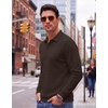 image:imageCOOFANDY Mens Polo Shirts Casual Long Sleeve Knit Polo Sweater Golf ShirtsBrown