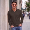 image:imageCOOFANDY Mens Polo Shirts Casual Long Sleeve Knit Polo Sweater Golf ShirtsBrown