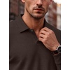 image:imageCOOFANDY Mens Polo Shirts Casual Long Sleeve Knit Polo Sweater Golf ShirtsBrown