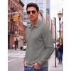 image:imageCOOFANDY Mens Polo Shirts Casual Long Sleeve Knit Polo Sweater Golf ShirtsGrey