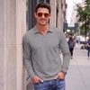 image:imageCOOFANDY Mens Polo Shirts Casual Long Sleeve Knit Polo Sweater Golf ShirtsGrey