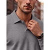 image:imageCOOFANDY Mens Polo Shirts Casual Long Sleeve Knit Polo Sweater Golf ShirtsGrey