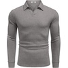 image:imageCOOFANDY Mens Polo Shirts Casual Long Sleeve Knit Polo Sweater Golf ShirtsGrey