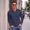 image:imageCOOFANDY Mens Polo Shirts Casual Long Sleeve Knit Polo Sweater Golf ShirtsNavy Blue