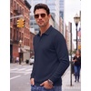 image:imageCOOFANDY Mens Polo Shirts Casual Long Sleeve Knit Polo Sweater Golf ShirtsNavy Blue