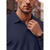 image:imageCOOFANDY Mens Polo Shirts Casual Long Sleeve Knit Polo Sweater Golf ShirtsNavy Blue