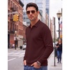 image:imageCOOFANDY Mens Polo Shirts Casual Long Sleeve Knit Polo Sweater Golf ShirtsWine Red