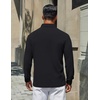image:imageCOOFANDY Mens Polo Shirts Long Sleeve Cotton Pique Casual Button Polo TeeAblack