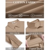 image:imageCOOFANDY Mens Polo Shirts Long Sleeve Cotton Pique Casual Button Polo TeeAkhaki