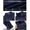 image:imageCOOFANDY Mens Polo Shirts Long Sleeve Cotton Pique Casual Button Polo TeeAnavy Blue