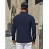 image:imageCOOFANDY Mens Polo Shirts Long Sleeve Cotton Pique Casual Button Polo TeeAnavy Blue