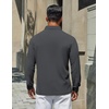 image:imageCOOFANDY Mens Polo Shirts Long Sleeve Cotton Pique Casual Button Polo TeeDark Grey