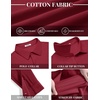 image:imageCOOFANDY Mens Polo Shirts Long Sleeve Cotton Pique Casual Button Polo TeeDark Red