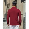 image:imageCOOFANDY Mens Polo Shirts Long Sleeve Cotton Pique Casual Button Polo TeeDark Red