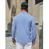 image:imageCOOFANDY Mens Polo Shirts Long Sleeve Cotton Pique Casual Button Polo TeeLight Blue