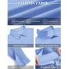 image:imageCOOFANDY Mens Polo Shirts Long Sleeve Cotton Pique Casual Button Polo TeeLight Blue