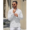 image:imageCOOFANDY Mens Polo Shirts Long Sleeve Cotton Pique Casual Button Polo TeeWhite
