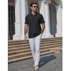 image:imageCOOFANDY Mens Polo Shirts Short Sleeve Casual Knit Textured Summer Shirt01black