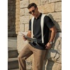 image:imageCOOFANDY Mens Polo Shirts Short Sleeve Casual Knit Textured Summer Shirt01black