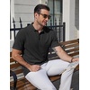 image:imageCOOFANDY Mens Polo Shirts Short Sleeve Casual Knit Textured Summer Shirt01black