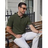 image:imageCOOFANDY Mens Polo Shirts Short Sleeve Casual Knit Textured Summer ShirtDark Army Green