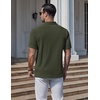 image:imageCOOFANDY Mens Polo Shirts Short Sleeve Casual Knit Textured Summer ShirtDark Army Green