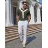 image:imageCOOFANDY Mens Polo Shirts Short Sleeve Casual Knit Textured Summer ShirtDark Army Green