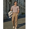 image:imageCOOFANDY Mens Polo Shirts Short Sleeve Casual Knit Textured Summer ShirtKhaki