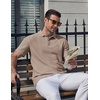 image:imageCOOFANDY Mens Polo Shirts Short Sleeve Casual Knit Textured Summer ShirtKhaki