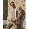 image:imageCOOFANDY Mens Polo Shirts Short Sleeve Casual Knit Textured Summer ShirtKhaki