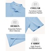 image:imageCOOFANDY Mens Polo Shirts Short Sleeve Casual Knit Textured Summer ShirtLight Blue