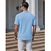 image:imageCOOFANDY Mens Polo Shirts Short Sleeve Casual Knit Textured Summer ShirtLight Blue