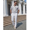 image:imageCOOFANDY Mens Polo Shirts Short Sleeve Casual Knit Textured Summer ShirtLight Grey