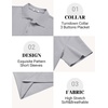 image:imageCOOFANDY Mens Polo Shirts Short Sleeve Casual Knit Textured Summer ShirtLight Grey
