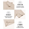 image:imageCOOFANDY Mens Polo Shirts Short Sleeve Casual Knit Textured Summer ShirtLight Khaki
