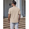 image:imageCOOFANDY Mens Polo Shirts Short Sleeve Casual Knit Textured Summer ShirtLight Khaki