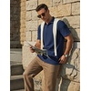 image:imageCOOFANDY Mens Polo Shirts Short Sleeve Casual Knit Textured Summer ShirtNavy Blue