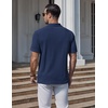 image:imageCOOFANDY Mens Polo Shirts Short Sleeve Casual Knit Textured Summer ShirtNavy Blue