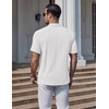 image:imageCOOFANDY Mens Polo Shirts Short Sleeve Casual Knit Textured Summer ShirtWhite