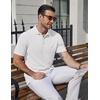 image:imageCOOFANDY Mens Polo Shirts Short Sleeve Casual Knit Textured Summer ShirtWhite