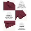 image:imageCOOFANDY Mens Polo Shirts Short Sleeve Casual Knit Textured Summer ShirtWine Red