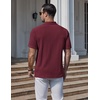 image:imageCOOFANDY Mens Polo Shirts Short Sleeve Casual Knit Textured Summer ShirtWine Red