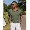 image:imageCOOFANDY Mens Polo Shirts Short Sleeve Casual Summer Collar Shirts Soft Breathable Polo Tee Shirts Classic Golf ShirtsArmy Green