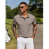 image:imageCOOFANDY Mens Polo Shirts Short Sleeve Casual Summer Collar Shirts Soft Breathable Polo Tee Shirts Classic Golf ShirtsBeige