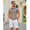 image:imageCOOFANDY Mens Polo Shirts Short Sleeve Casual Summer Collar Shirts Soft Breathable Polo Tee Shirts Classic Golf ShirtsBeige