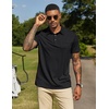 image:imageCOOFANDY Mens Polo Shirts Short Sleeve Casual Summer Collar Shirts Soft Breathable Polo Tee Shirts Classic Golf ShirtsBlack