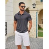 image:imageCOOFANDY Mens Polo Shirts Short Sleeve Casual Summer Collar Shirts Soft Breathable Polo Tee Shirts Classic Golf ShirtsDark Grey