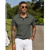 image:imageCOOFANDY Mens Polo Shirts Short Sleeve Casual Summer Collar Shirts Soft Breathable Polo Tee Shirts Classic Golf ShirtsDeep Army Green