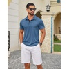 image:imageCOOFANDY Mens Polo Shirts Short Sleeve Casual Summer Collar Shirts Soft Breathable Polo Tee Shirts Classic Golf ShirtsDeep Blue