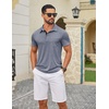 image:imageCOOFANDY Mens Polo Shirts Short Sleeve Casual Summer Collar Shirts Soft Breathable Polo Tee Shirts Classic Golf ShirtsGrey